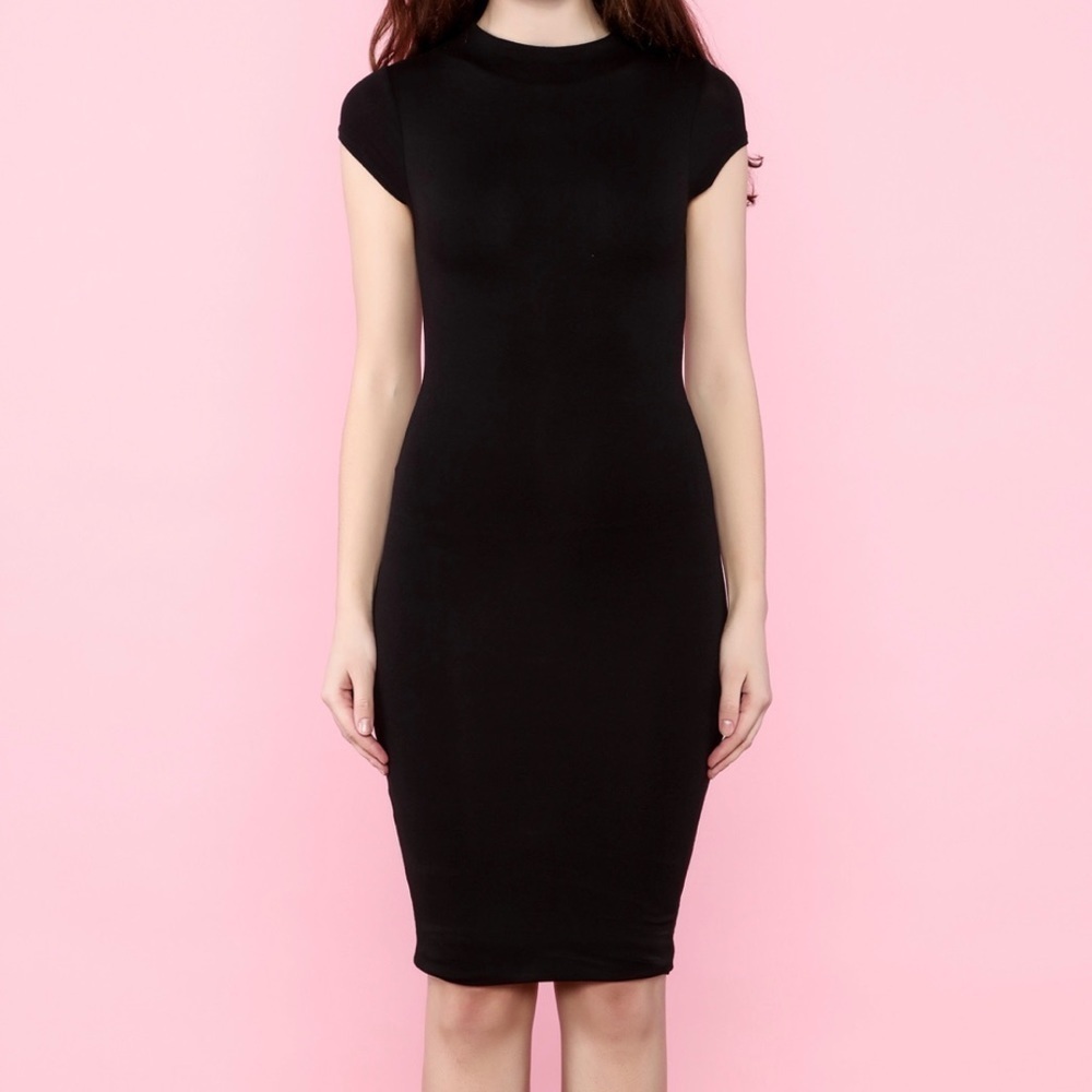 Black Bead Bodycon Little Black Dress - Picture 6 of 7